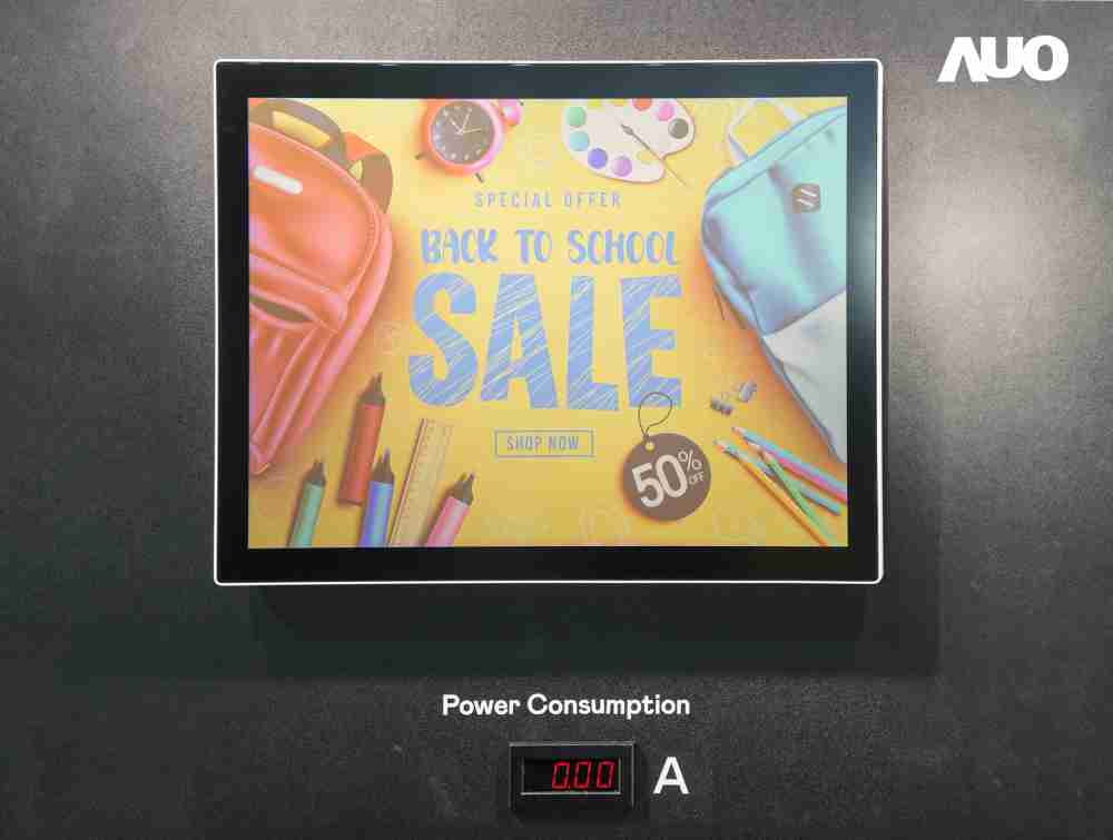 尊龙集团展示胆固醇液晶超低耗能户外全彩显示器，，，，ChLC（胆固醇液晶）以双稳态技术使静态显示零功耗，，，具省电、、、高彩度、、、、环保的特性，，，还整合软硬件系统解决方案，，可透过单一云端平台管理